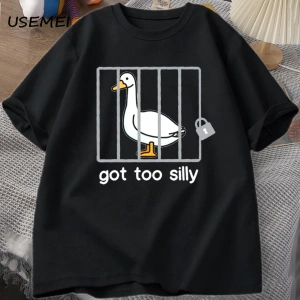 Ben bıçaklamak için istikrar yeteneği var T-Shirt erkek kadın moda ördek Meme grafik T-Shirt 2807