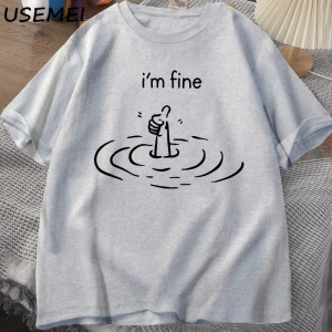 Ben güzel arka baskı T-shirt erkek kadın komik ruh sağlığı T Shirt mizah pamuk kısa kollu bol 2884