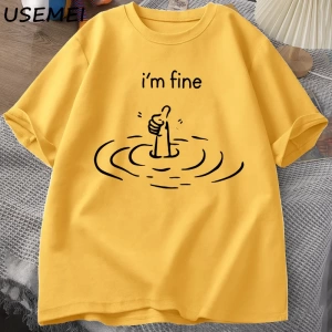Ben güzel arka baskı T-shirt erkek kadın komik ruh sağlığı T Shirt mizah pamuk kısa kollu bol 2884