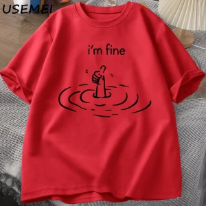 Ben güzel arka baskı T-shirt erkek kadın komik ruh sağlığı T Shirt mizah pamuk kısa kollu bol 2884