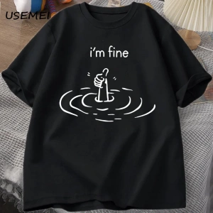Ben güzel arka baskı T-shirt erkek kadın komik ruh sağlığı T Shirt mizah pamuk kısa kollu bol 2884