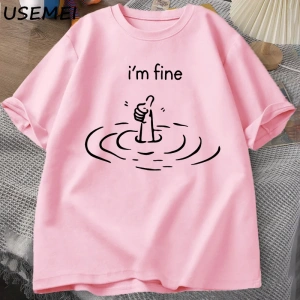 Ben güzel arka baskı T-shirt erkek kadın komik ruh sağlığı T Shirt mizah pamuk kısa kollu bol 2884