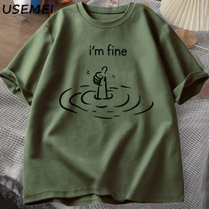 Ben güzel arka baskı T-shirt erkek kadın komik ruh sağlığı T Shirt mizah pamuk kısa kollu bol 2884
