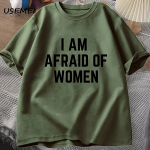 Ben korkuyorum kadın T Shirt erkekler için komik adam pamuk tişörtleri yaz rahat kısa kollu t 3037