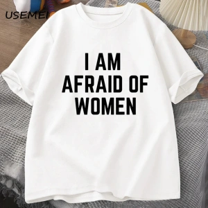 Ben korkuyorum kadın T Shirt erkekler için komik adam pamuk tişörtleri yaz rahat kısa kollu t 3037