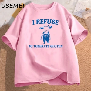 Ben laktoz t Shirt pamuk çöp Panda t-Shirt boy erkekler giyim baskılı t-Shirt Vintage iğnelem 3044