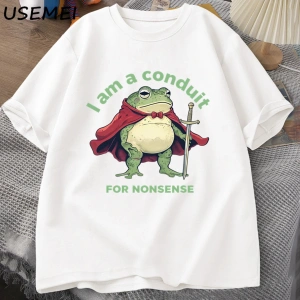 Ben Saçmalık için Bir Boru T-shirt Erkek Kadın Komik Kurbağa Weirdcore Atasözü Tshirt Tee Yet 2940