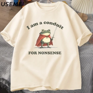 Ben saçmalık için bir boruyum T-shirt erkek kadın komik Weirdcore kurbağa Tshirt Tee yetişkin 2836
