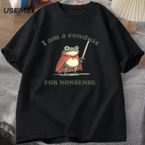 Ben saçmalık için bir boruyum T-shirt erkek kadın komik Weirdcore kurbağa Tshirt Tee yetişkin 2836
