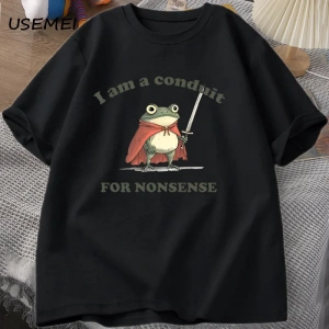 Ben saçmalık için bir boruyum T-shirt erkek kadın komik Weirdcore kurbağa Tshirt Tee yetişkin 2836