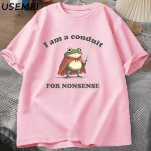 Ben saçmalık için bir boruyum T-shirt erkek kadın komik Weirdcore kurbağa Tshirt Tee yetişkin 2836