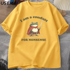 Ben saçmalık için bir boruyum T-shirt erkek kadın komik Weirdcore kurbağa Tshirt Tee yetişkin 2836