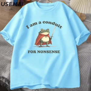 Ben saçmalık için bir boruyum T-shirt erkek kadın komik Weirdcore kurbağa Tshirt Tee yetişkin 2836