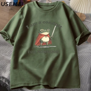 Ben saçmalık için bir boruyum T-shirt erkek kadın komik Weirdcore kurbağa Tshirt Tee yetişkin 2836