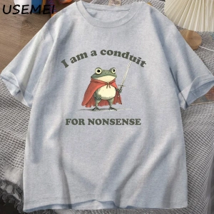 Ben saçmalık için bir boruyum T-shirt erkek kadın komik Weirdcore kurbağa Tshirt Tee yetişkin 2836