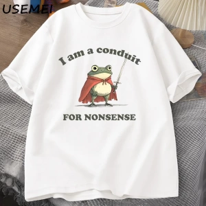 Ben saçmalık için bir boruyum T-shirt erkek kadın komik Weirdcore kurbağa Tshirt Tee yetişkin 2836