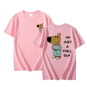 Ben sadece bir Chill Guy T Shirt rahat moda Harajuku grafik T Shirt kadın erkek pamuklu kısa