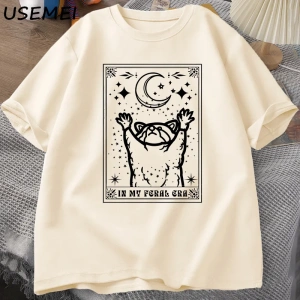 Benim Feral dönemi rakun T Shirt mistik ratshirt Tshirt Tarot kart baskı T-shirt yaz pamuk kı 2881