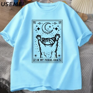 Benim Feral dönemi rakun T Shirt mistik ratshirt Tshirt Tarot kart baskı T-shirt yaz pamuk kı 2881