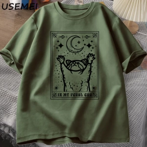Benim Feral dönemi rakun T Shirt mistik ratshirt Tshirt Tarot kart baskı T-shirt yaz pamuk kı 2881