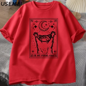 Benim Feral dönemi rakun T Shirt mistik ratshirt Tshirt Tarot kart baskı T-shirt yaz pamuk kı 2881