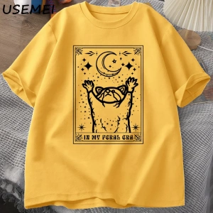 Benim Feral dönemi rakun T Shirt mistik ratshirt Tshirt Tarot kart baskı T-shirt yaz pamuk kı 2881