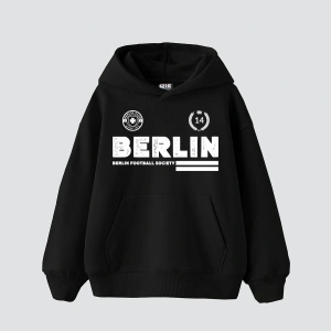 Berlin Baskılı Oversize Unisex Premium Beyaz