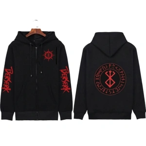 Berserk Anime Fermuarlı Hoodie Model 100 12283