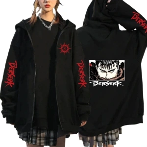 Berserk Anime Fermuarlı Hoodie Model 101 12284