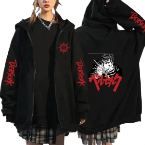Berserk Anime Fermuarlı Hoodie Model 104 12287