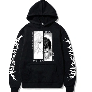Berserk Fermuar Hoodie Mod39 14624 Siyah