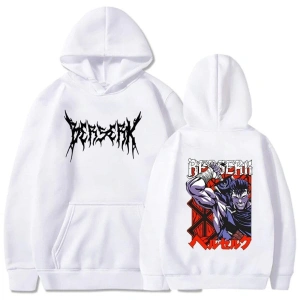 Berserk Manga Kapüşonlu Hoodie Mod454 14586 Beyaz