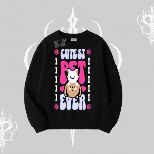 Best Pet Ever Baskılı Biskilet Sweatshirt