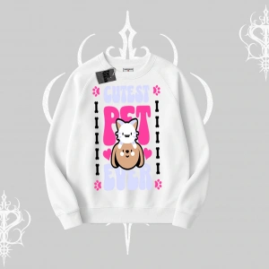 Best Pet Ever Baskılı Biskilet Sweatshirt