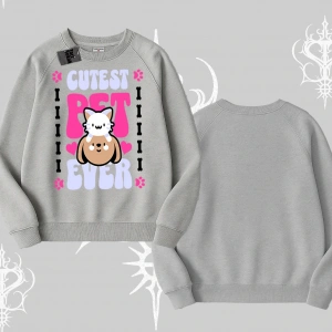Best Pet Ever Baskılı Biskilet Sweatshirt