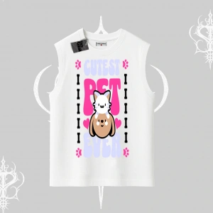 Best Pet Ever Baskılı Kolsuz Tshirt