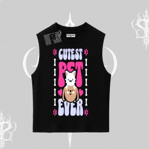 Best Pet Ever Baskılı Kolsuz Tshirt