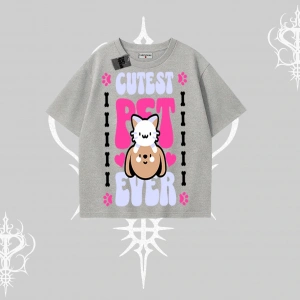 Best Pet Ever Baskılı Oversize Tshirt
