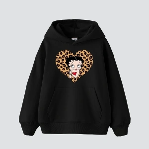 Betty Boops Baskılı Oversize Unisex Premium Beyaz