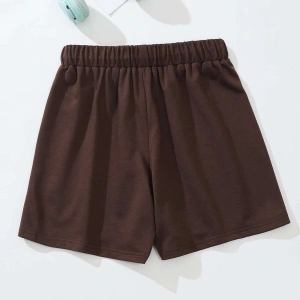 Beverage & Slogan Graphic Drawstring Waist Şort