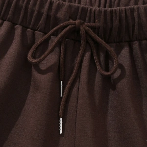 Beverage & Slogan Graphic Drawstring Waist Şort