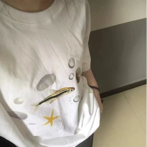 Beyaz 2025beyaz Gevşek Fit Yaz Yeni Tee i