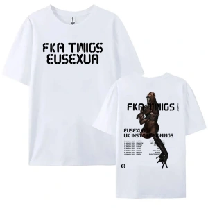 Beyaz Albümü Eusexua Tur leri Şarkıcı FKA Dallar baskılı Yumuşak Kısa