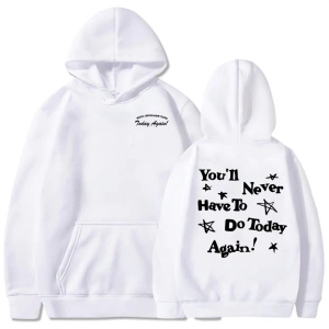 Beyaz Alex Warren Grafik Bugün Asla Yine Yapmayacağınız GünlükUzun Kollu