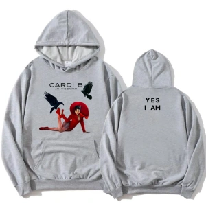 Beyaz AM I THE DRAMA? Albüm Cardi B kıcı Grafik Moda