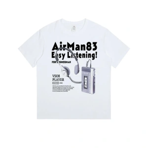 Beyaz Amerikan Retro Baskı Yaz TKomik Y2K Üstleri Tee Çift Üstleri