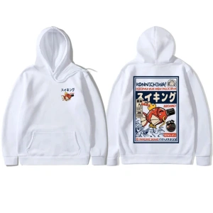 Beyaz Anime Final fantezi XIV Hoodie komik Hoodies sevimli büyük Moogle ve Chocobo ra