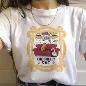 Beyaz Arkadaşlar TV Gösterisi harajuku Ullzang Karikatür Baskı 90s Grafi