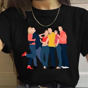 Beyaz Arkadaşlar TV Gösterisi harajuku Ullzang Karikatür Baskı 90s Grafi