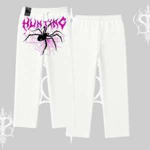 Beyaz Baggy Eşofman Altı Autumn Spider